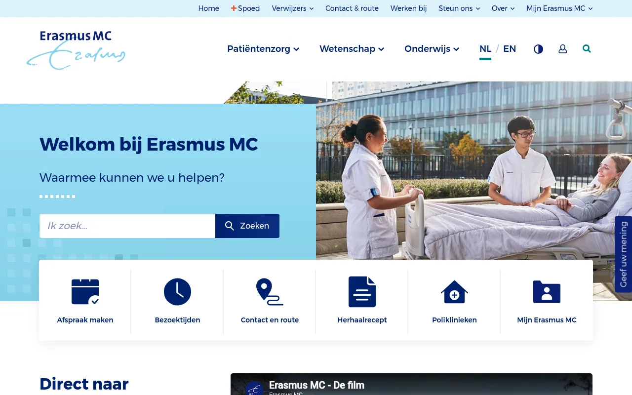 Screenshot of erasmusmc.nl