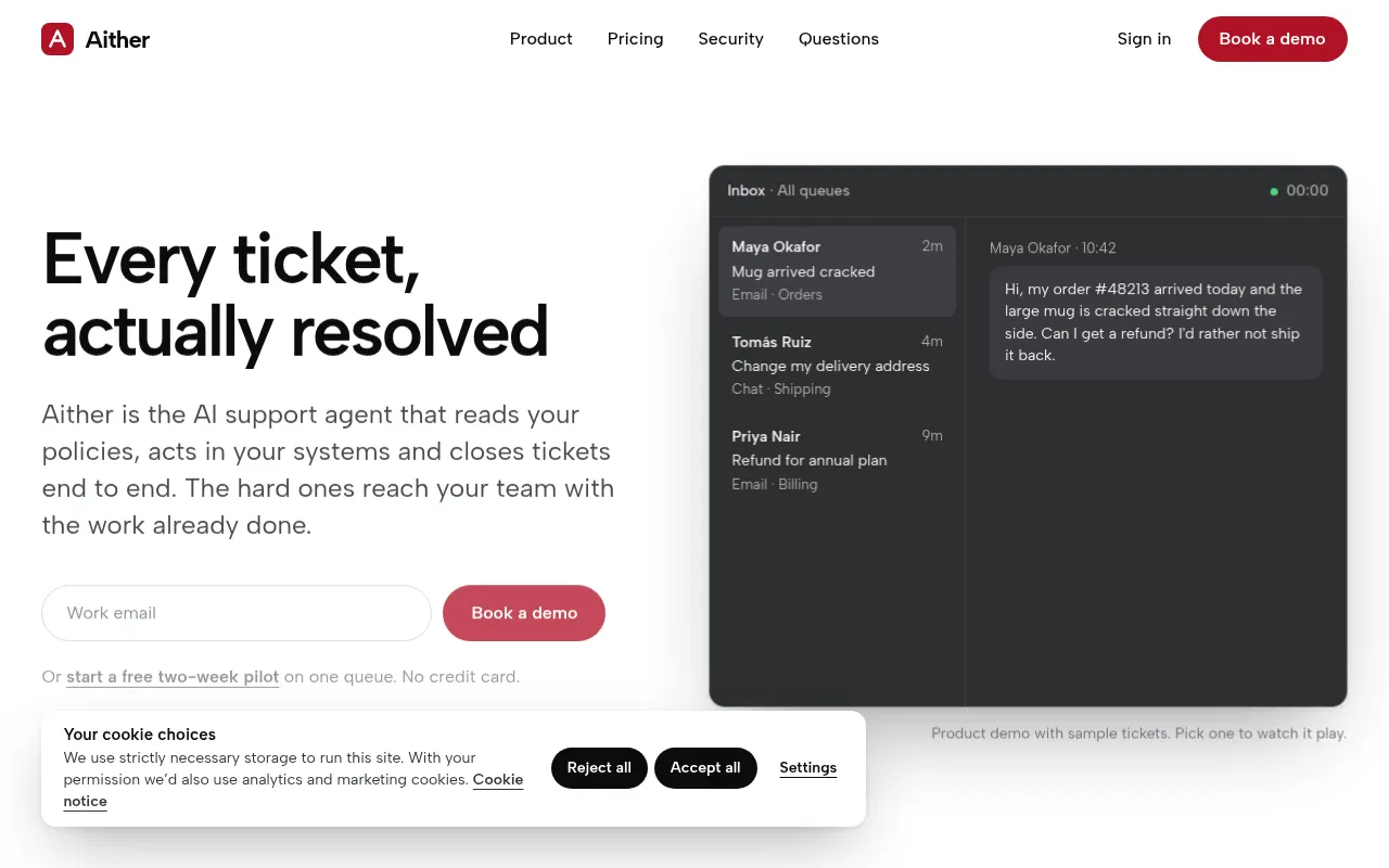 Screenshot of useaither.com