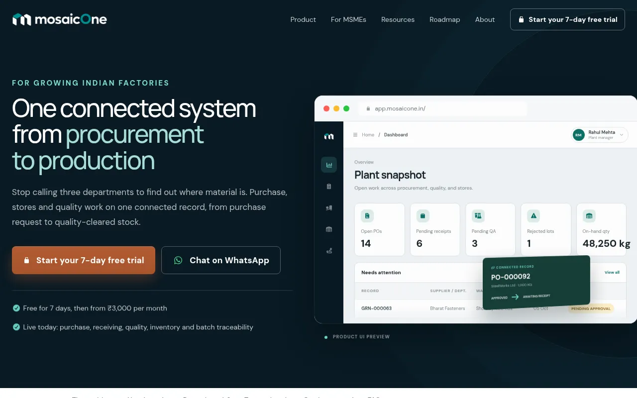 Screenshot of mosaicone.in