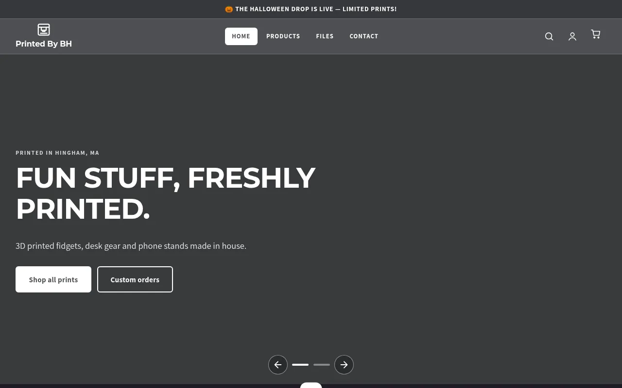 Screenshot of printedbybh.com