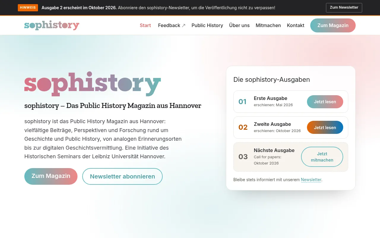 Screenshot of sophistory.de