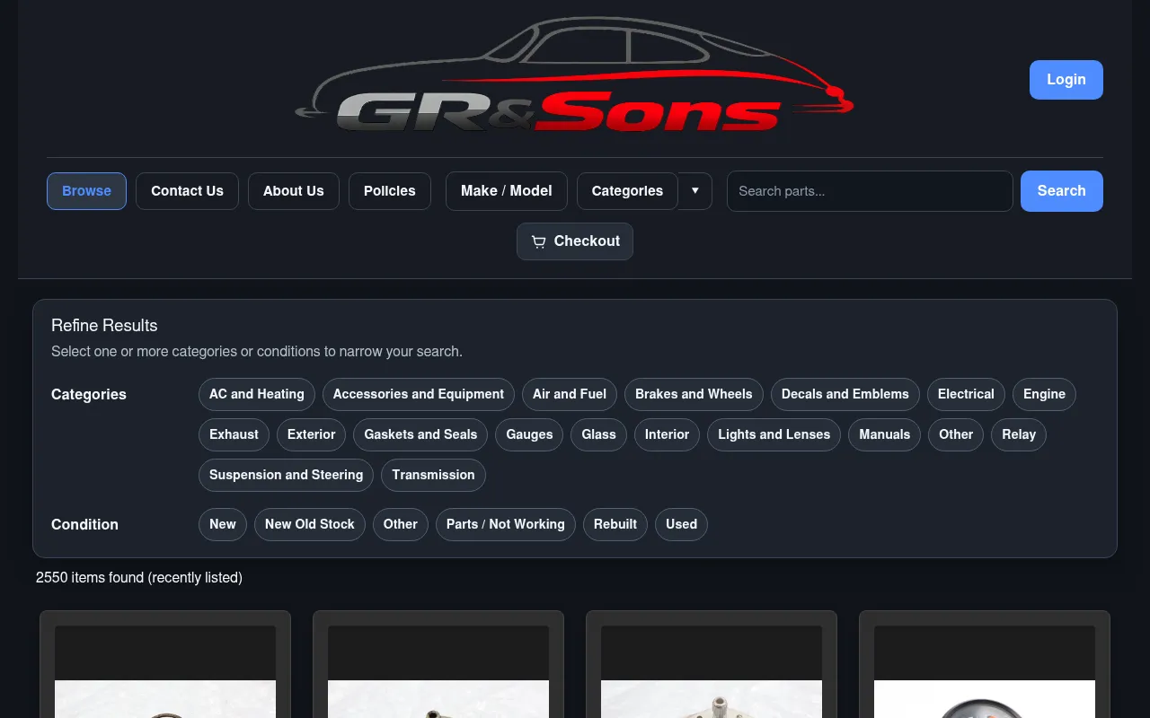 Screenshot of grsonsautomotive.com