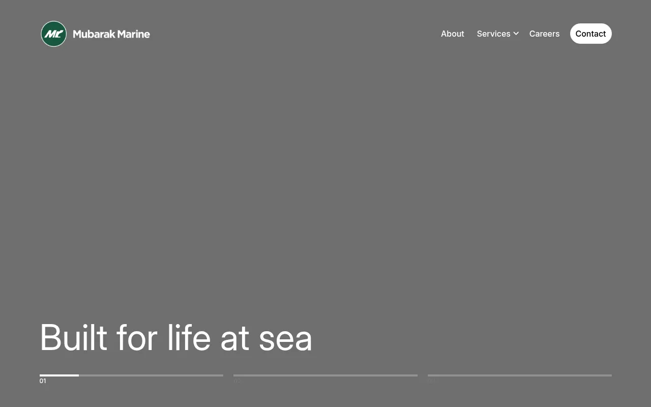 Screenshot of mubarakmarine.com