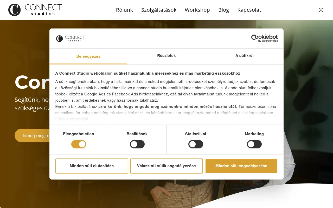 Screenshot of connectstudio.hu