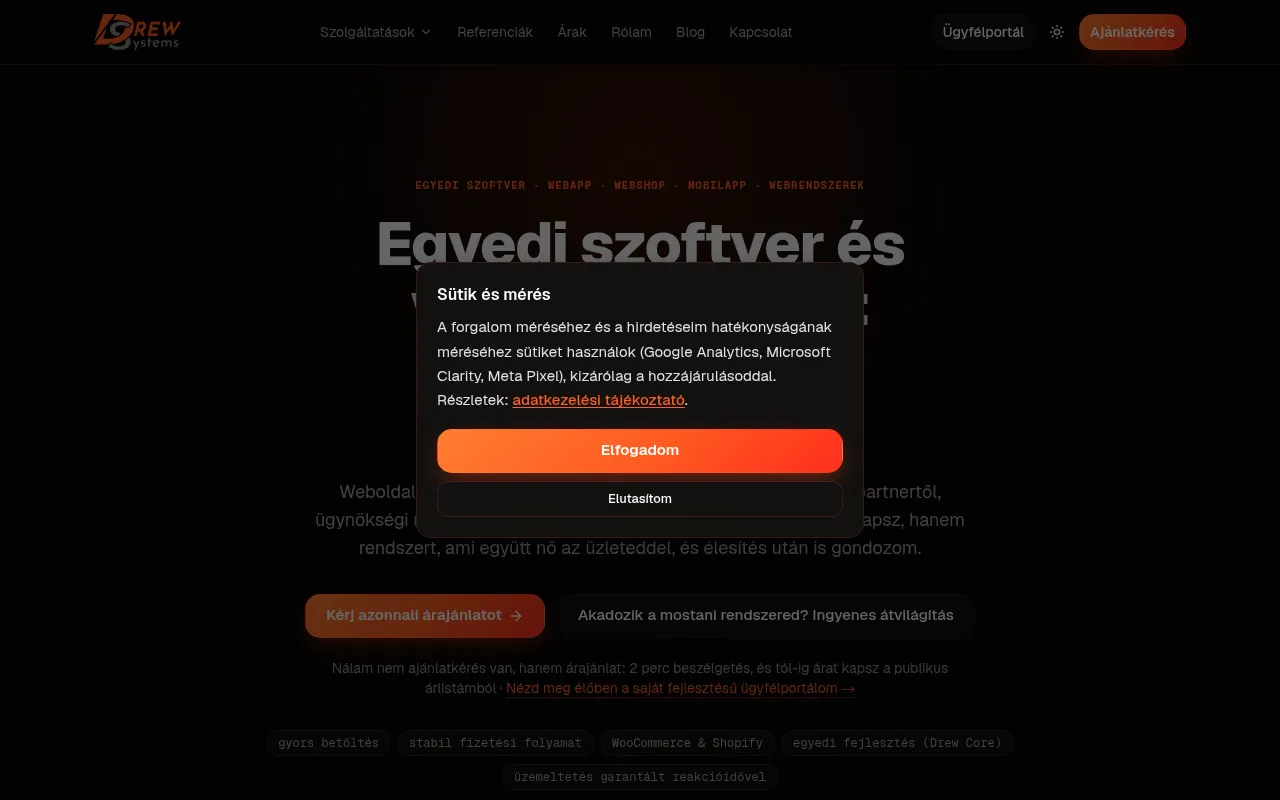Screenshot of drewsystems.hu