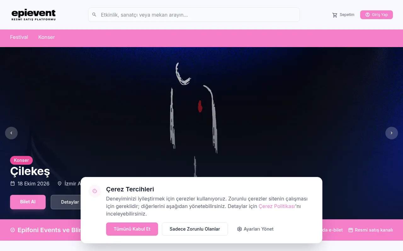 Screenshot of epievent.com