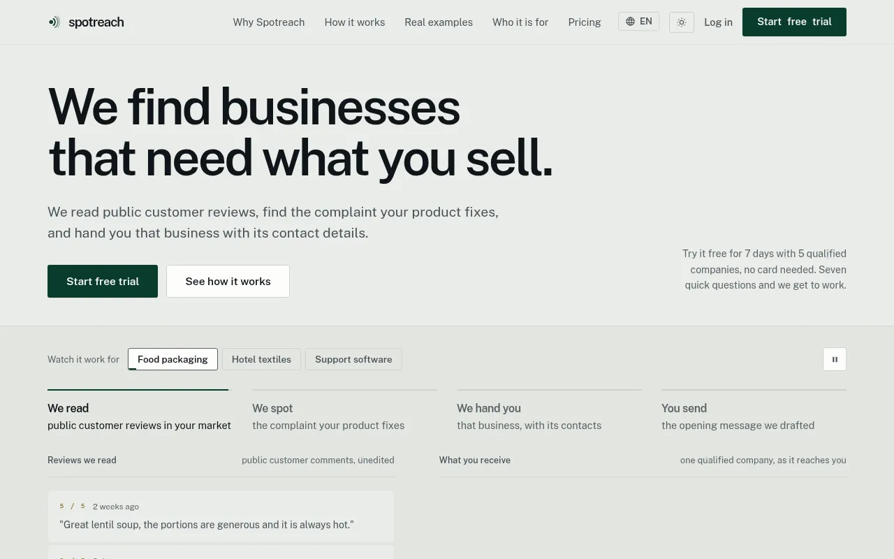 Screenshot of spotreach.net