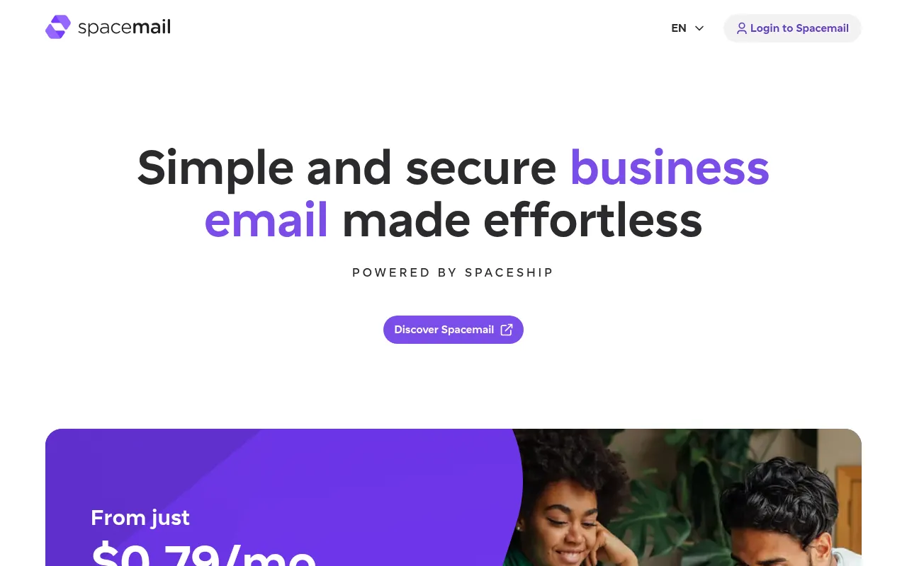 Screenshot of spacemail.com