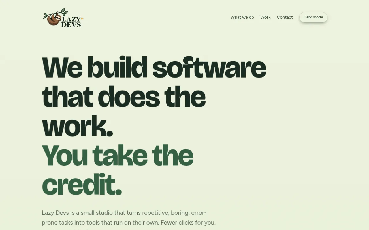 Screenshot of lazy-devs.netlify.app