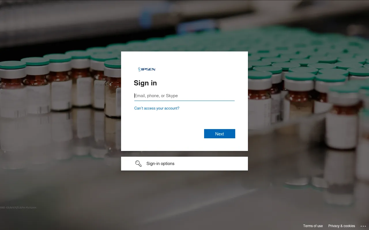 Screenshot of ipsen.service-now.com