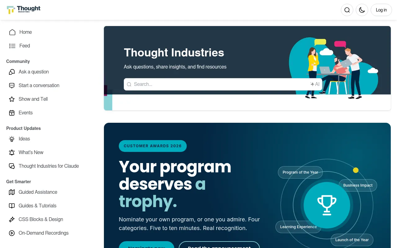 Screenshot of community.thoughtindustries.com