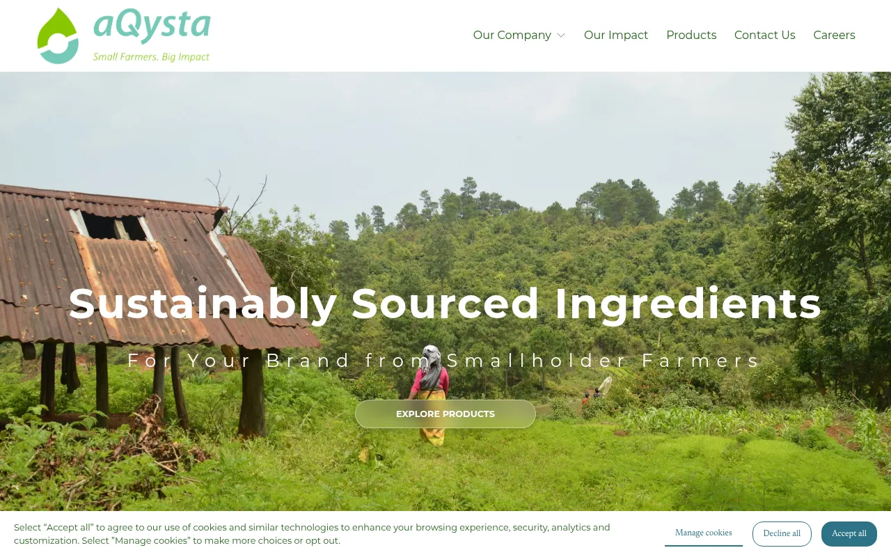 Screenshot of aqysta.com