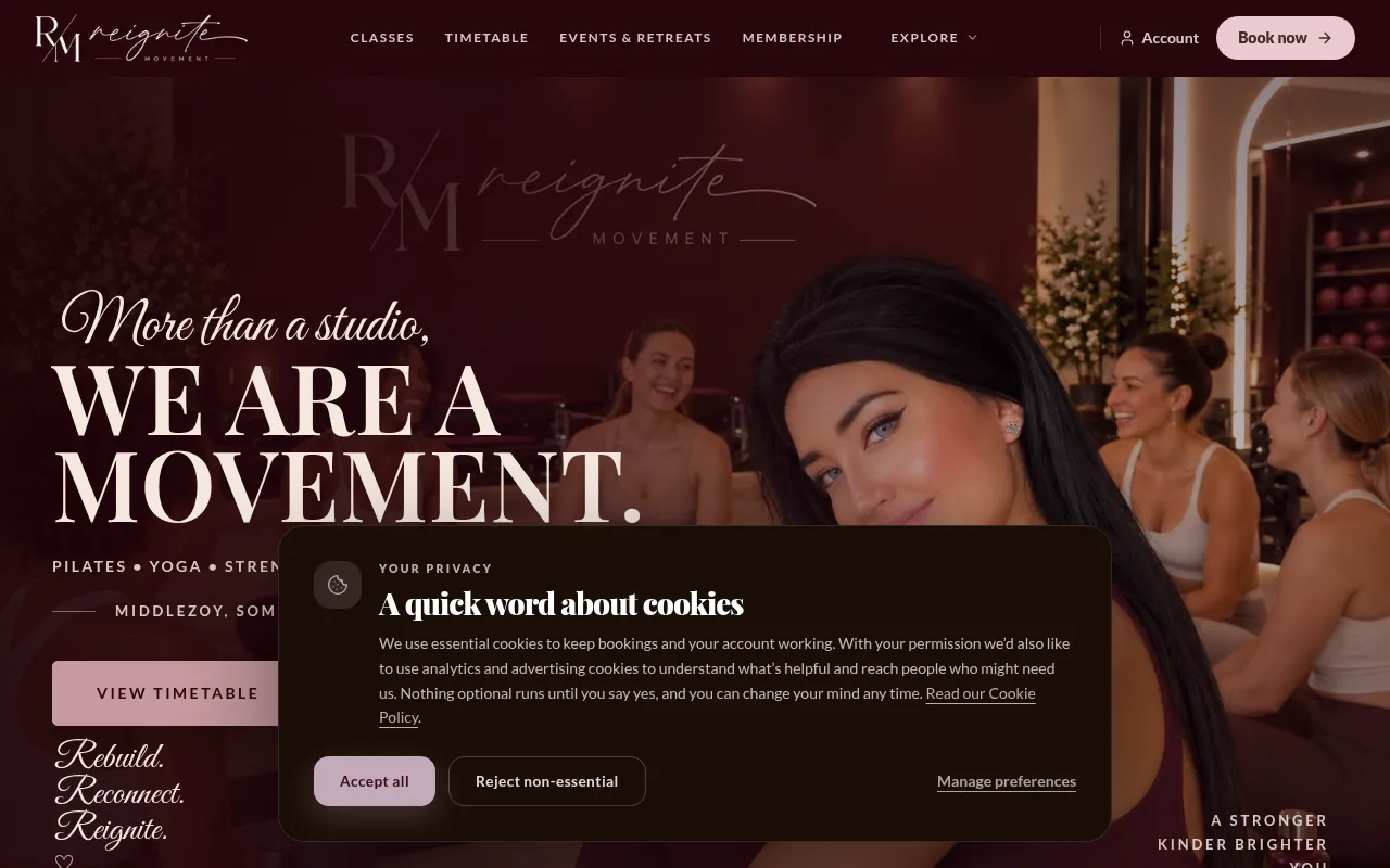 Screenshot of reignitemovement.co.uk
