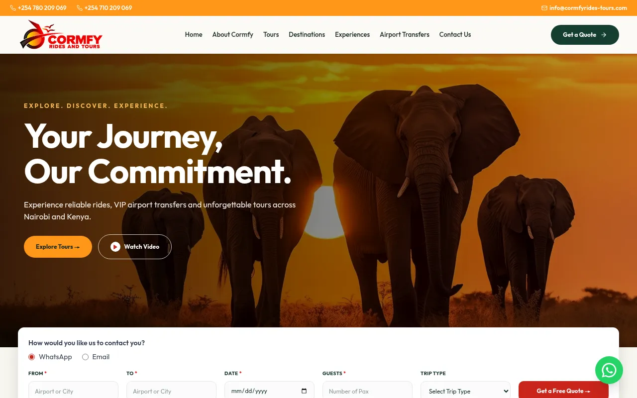 Screenshot of cormfyrides-tours.com