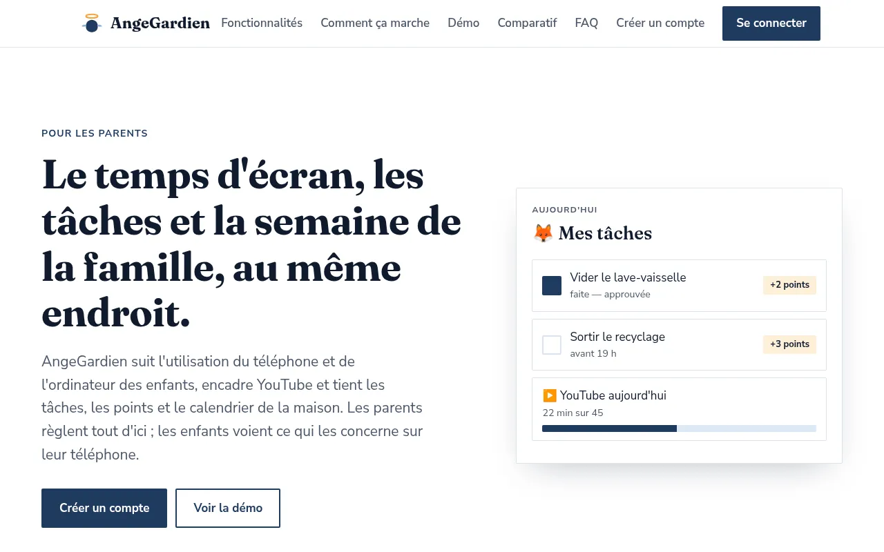 Screenshot of angegardien.app