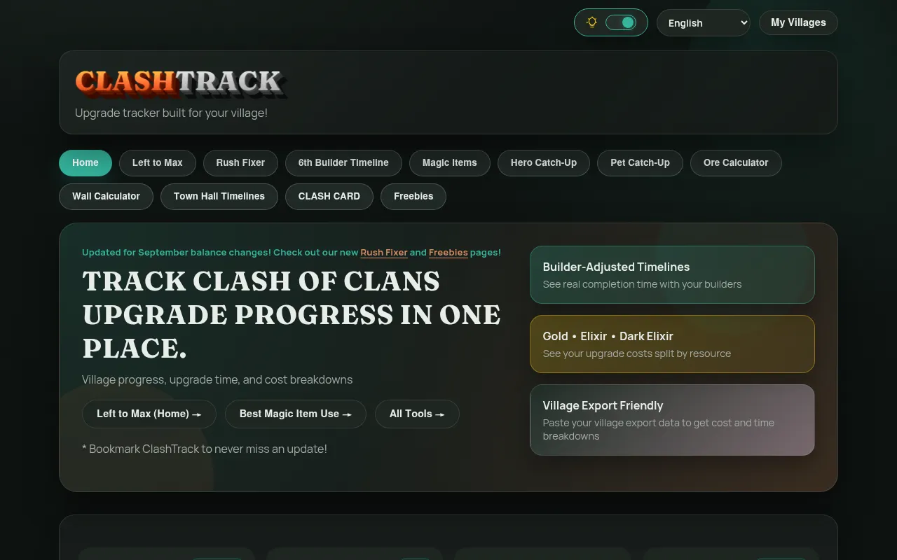 Screenshot of clash-track.com