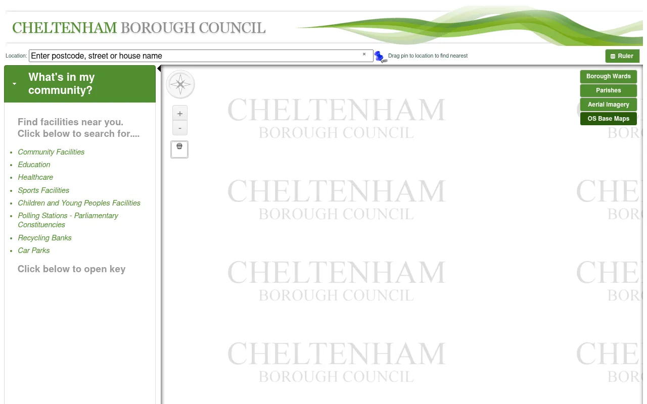 Screenshot of maps.cheltenham.gov.uk
