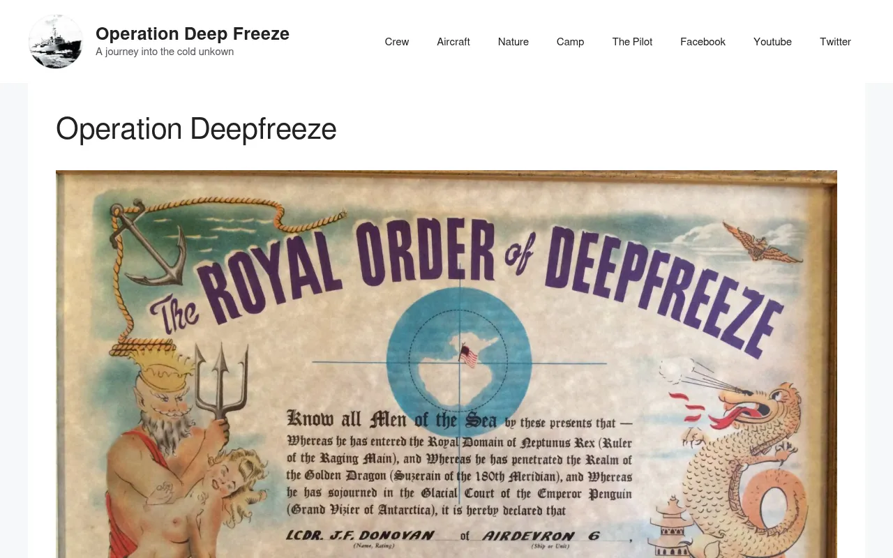 Screenshot of operationdeepfreeze.net