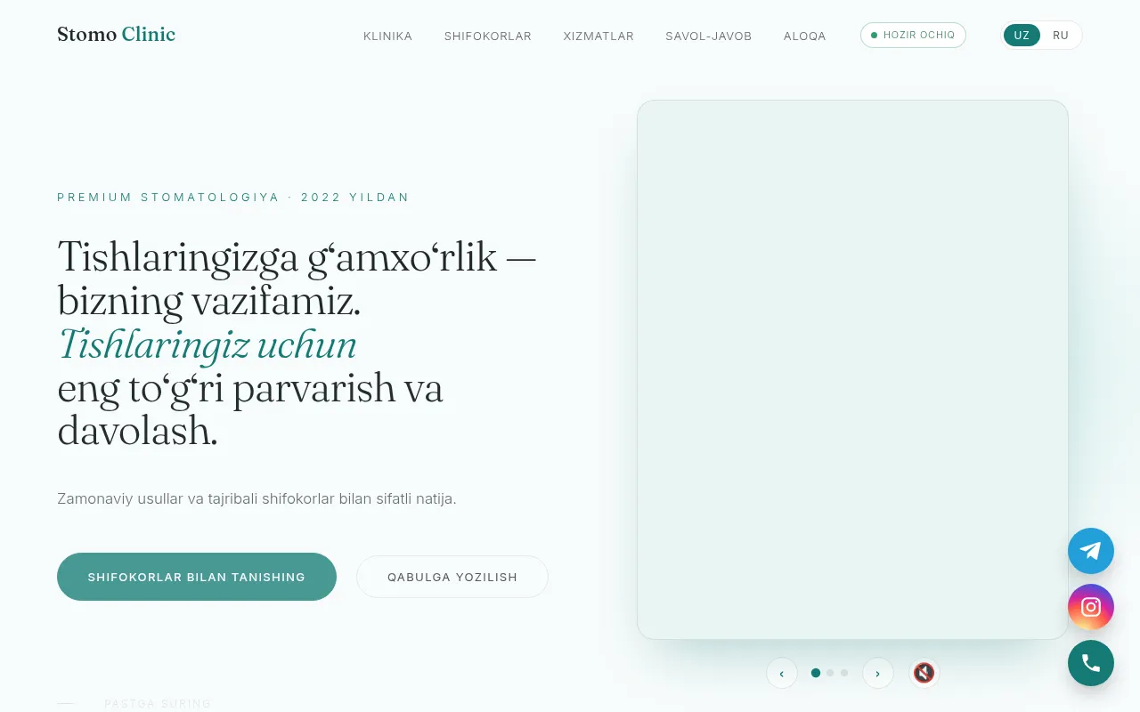 Screenshot of stomoclinic.uz