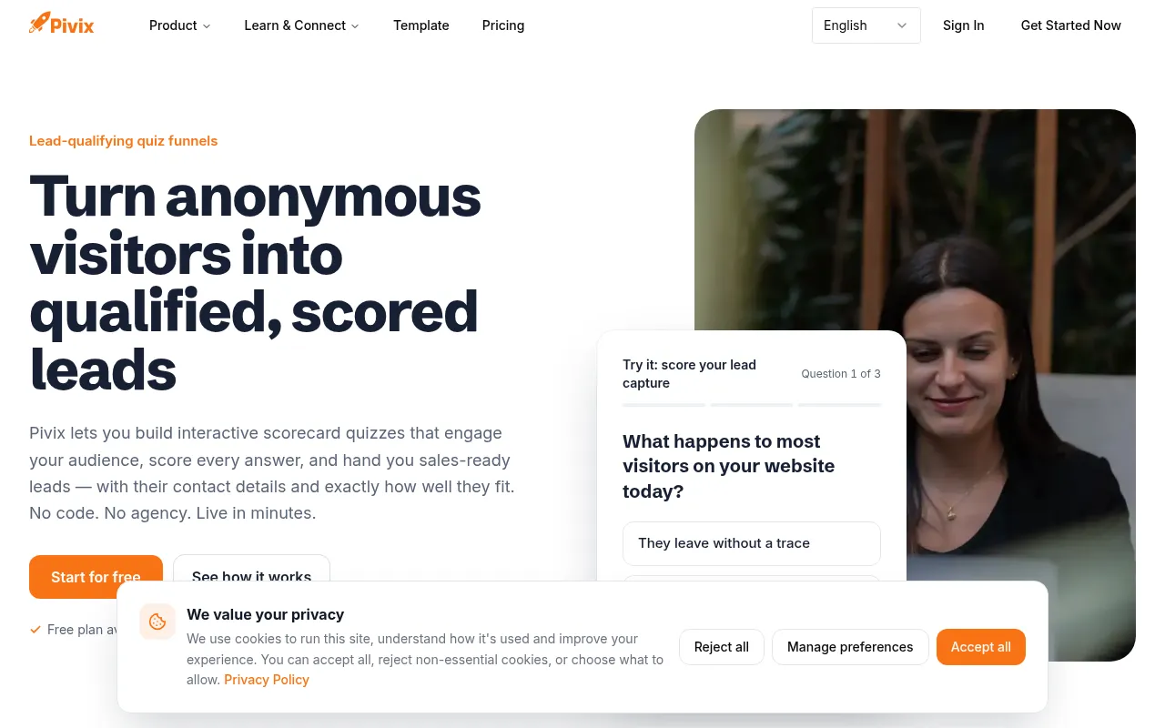 Screenshot of pivix.io