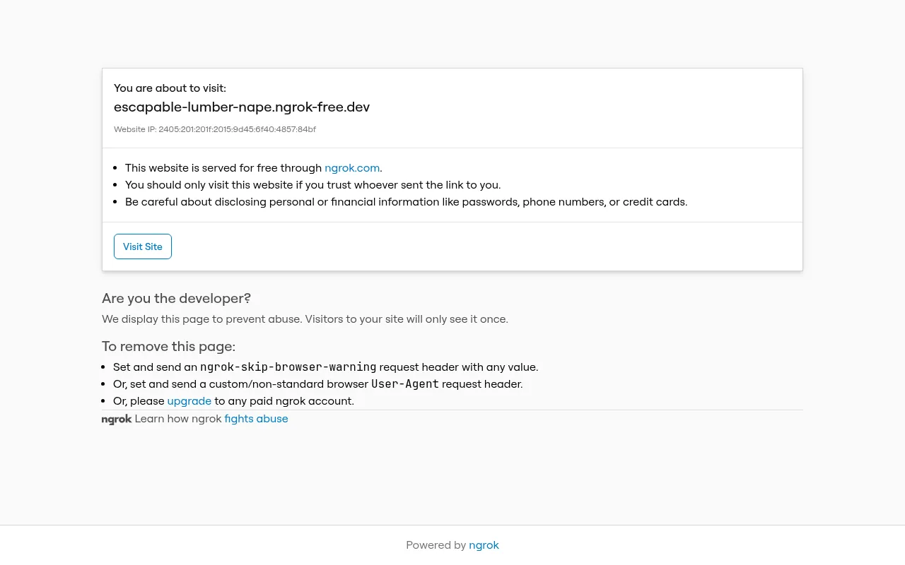 Screenshot of escapable-lumber-nape.ngrok-free.dev