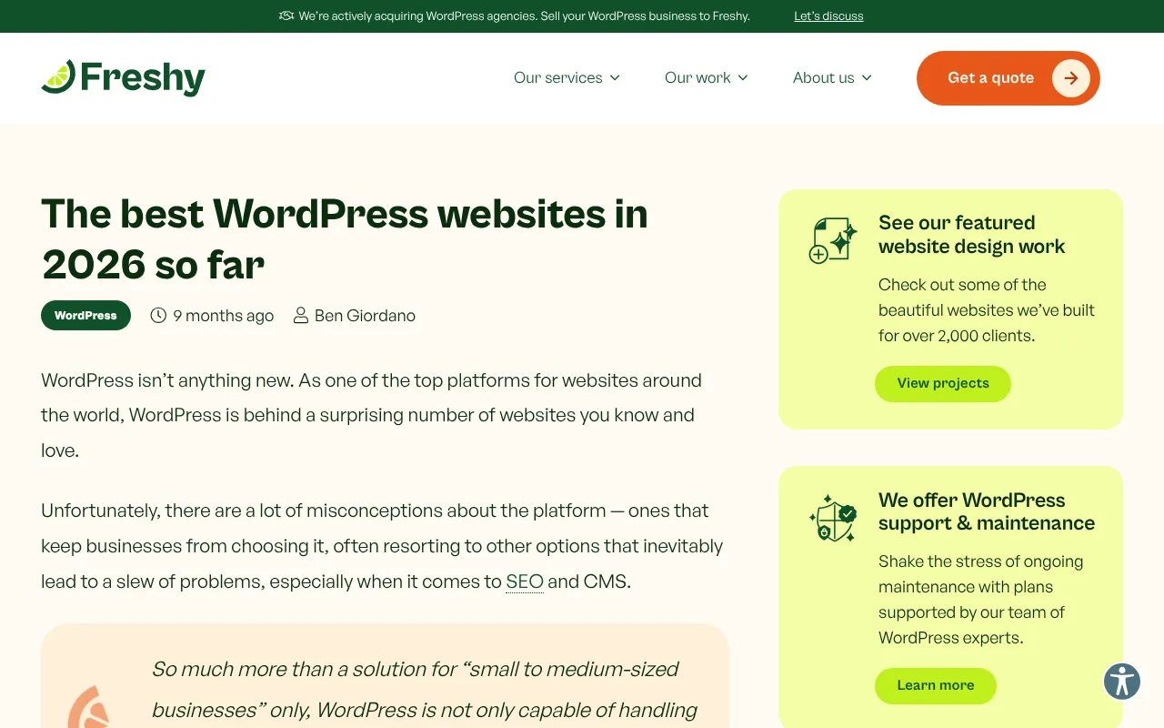 Screenshot of freshysites.com