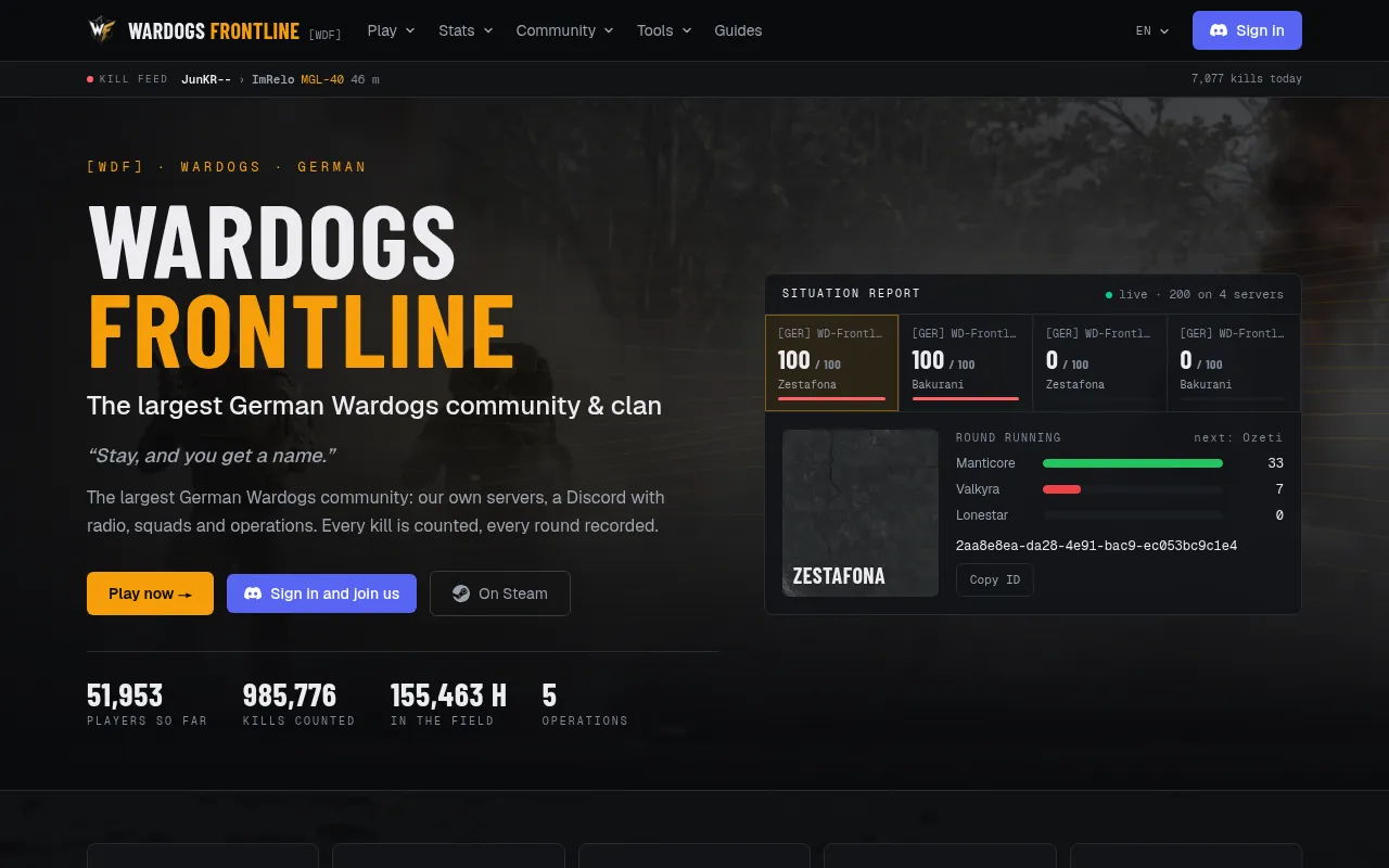 Screenshot of wdfrontline.com