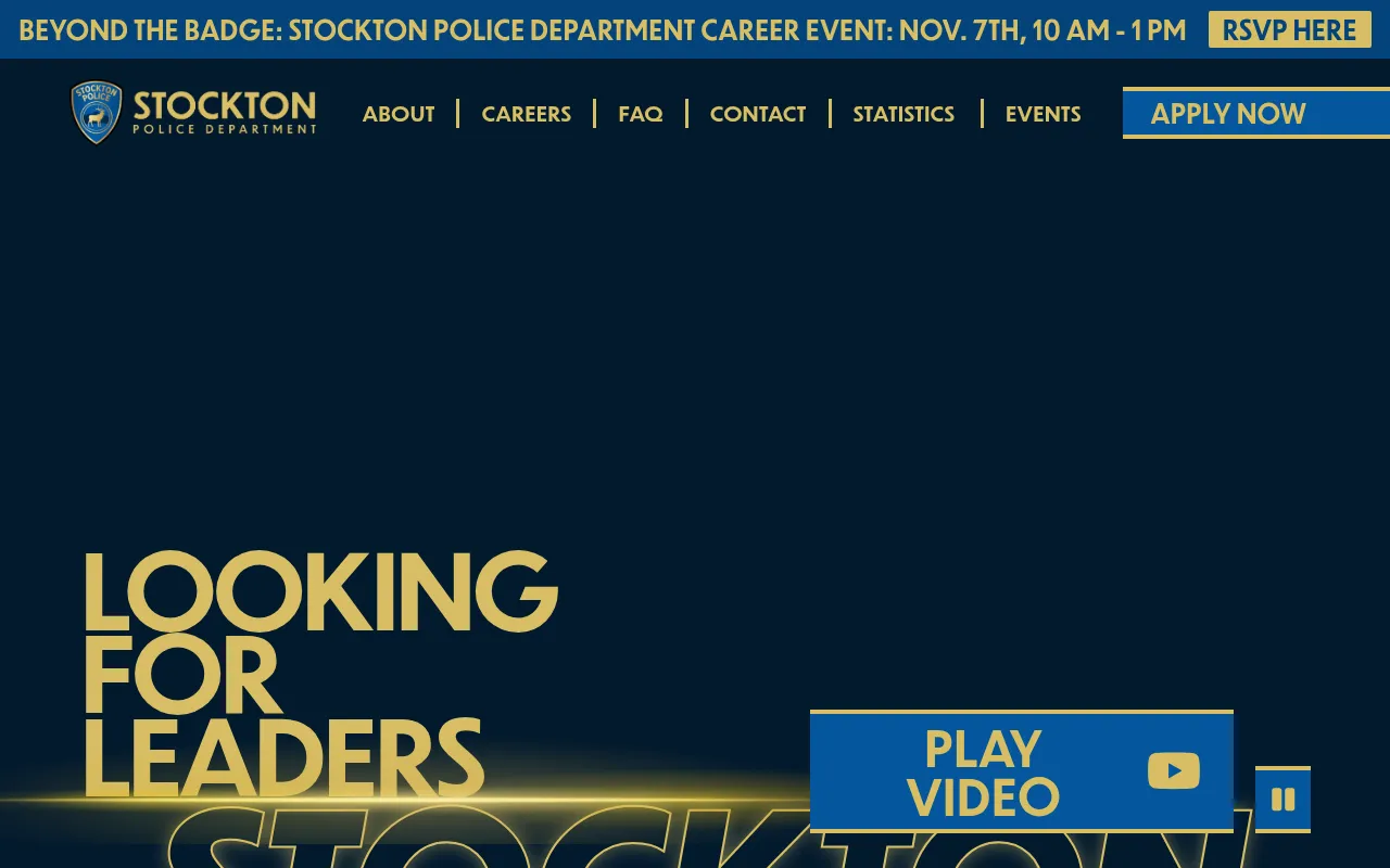 Screenshot of joinstocktonpd.com