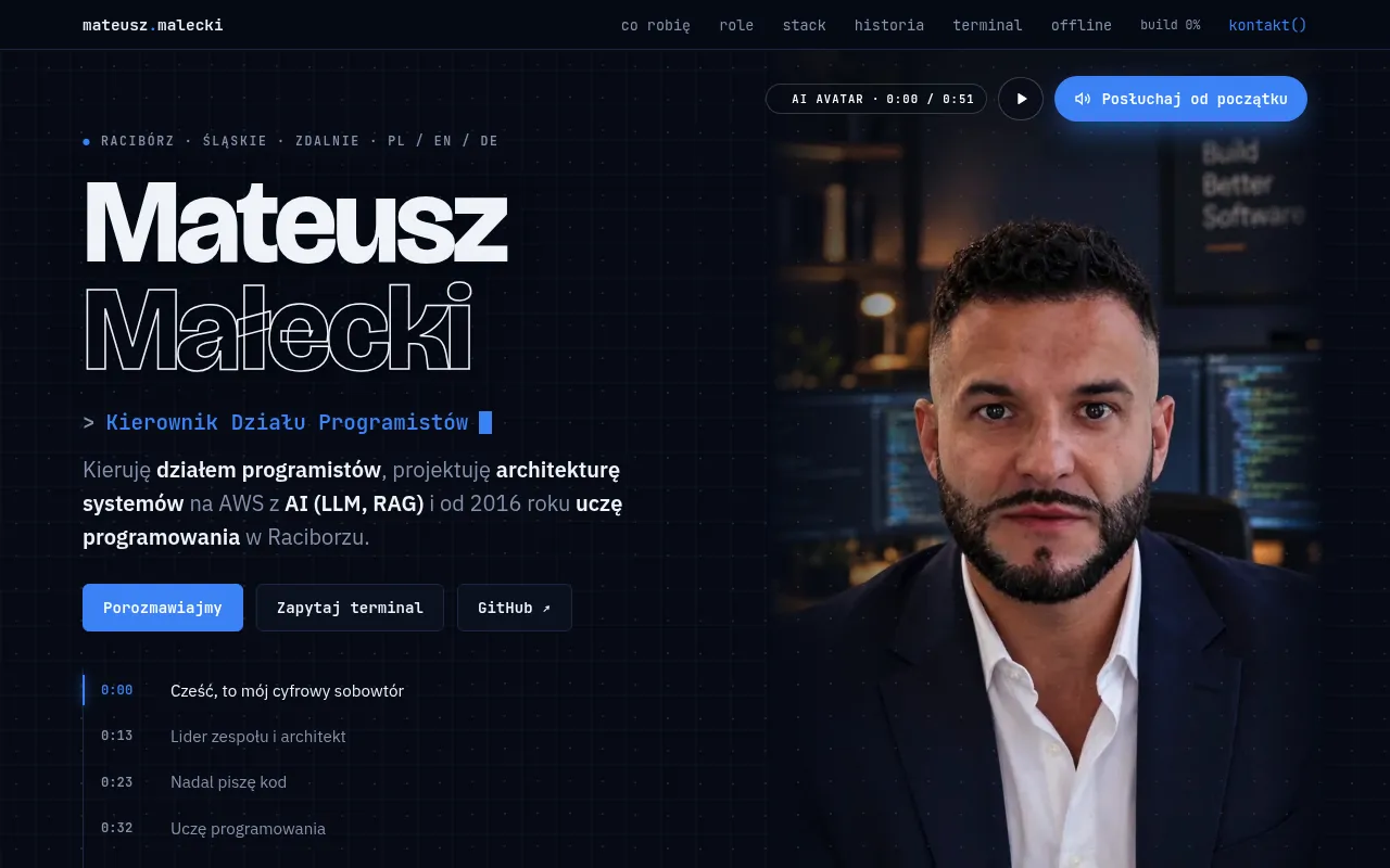 Screenshot of mateuszmalecki.com.pl