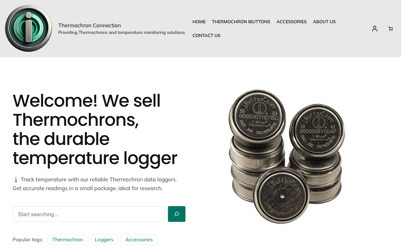 Screenshot of thermochron.store