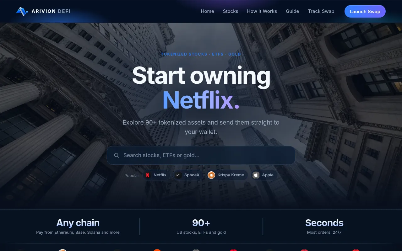 Screenshot of ariviondefi.com