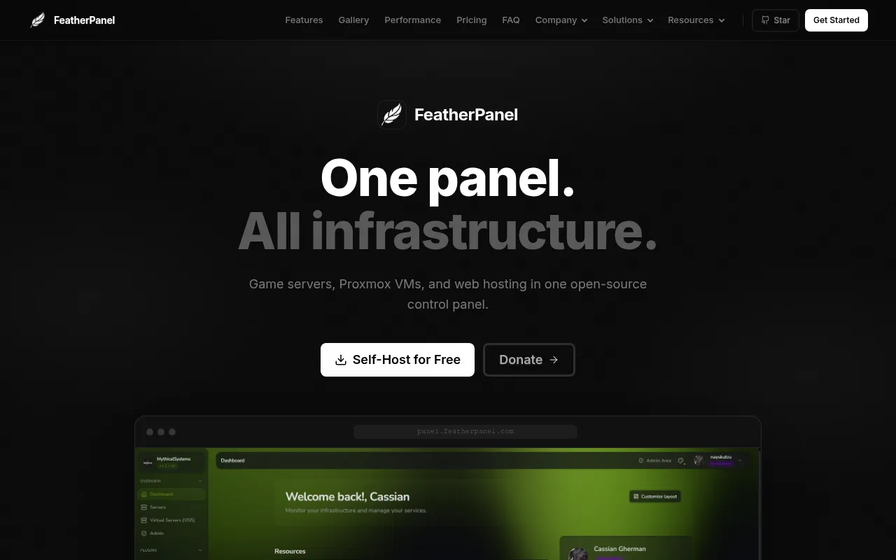 Screenshot of featherpanel.com