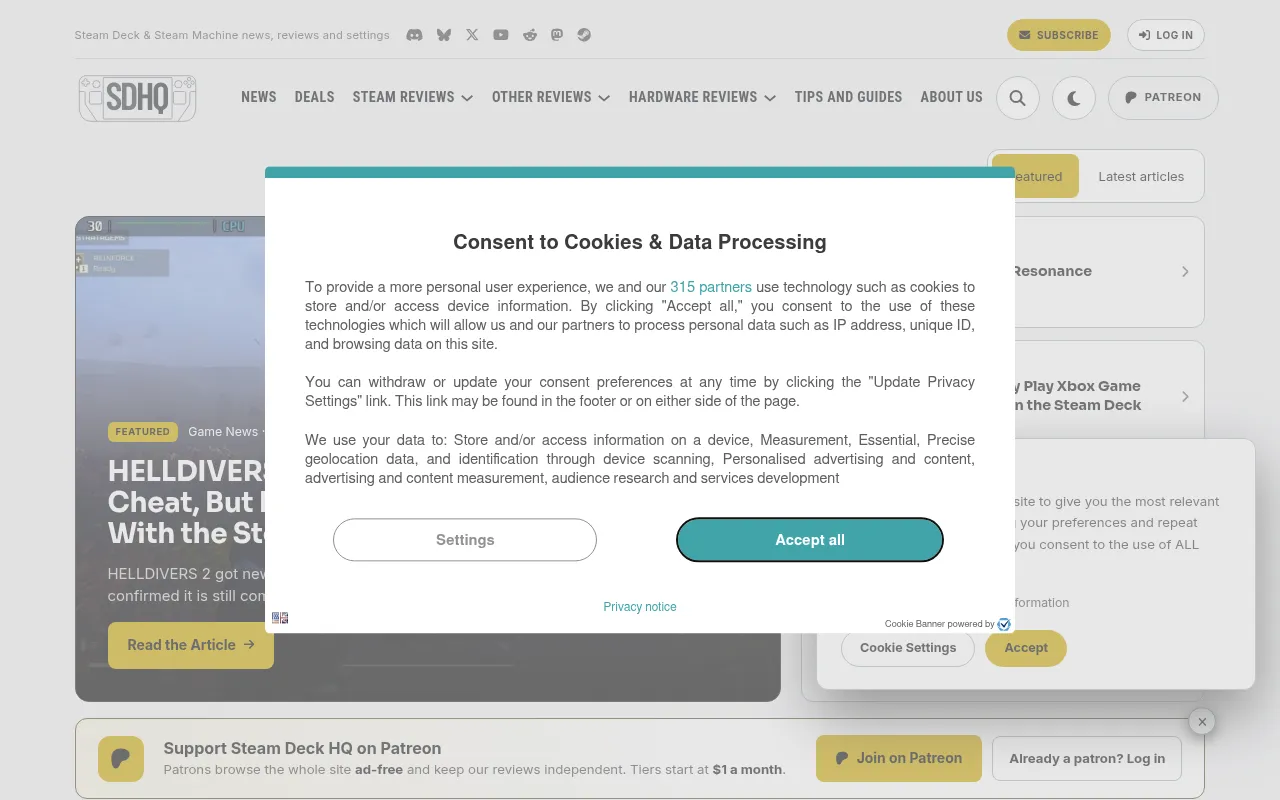 Screenshot of steamdeckhq.com