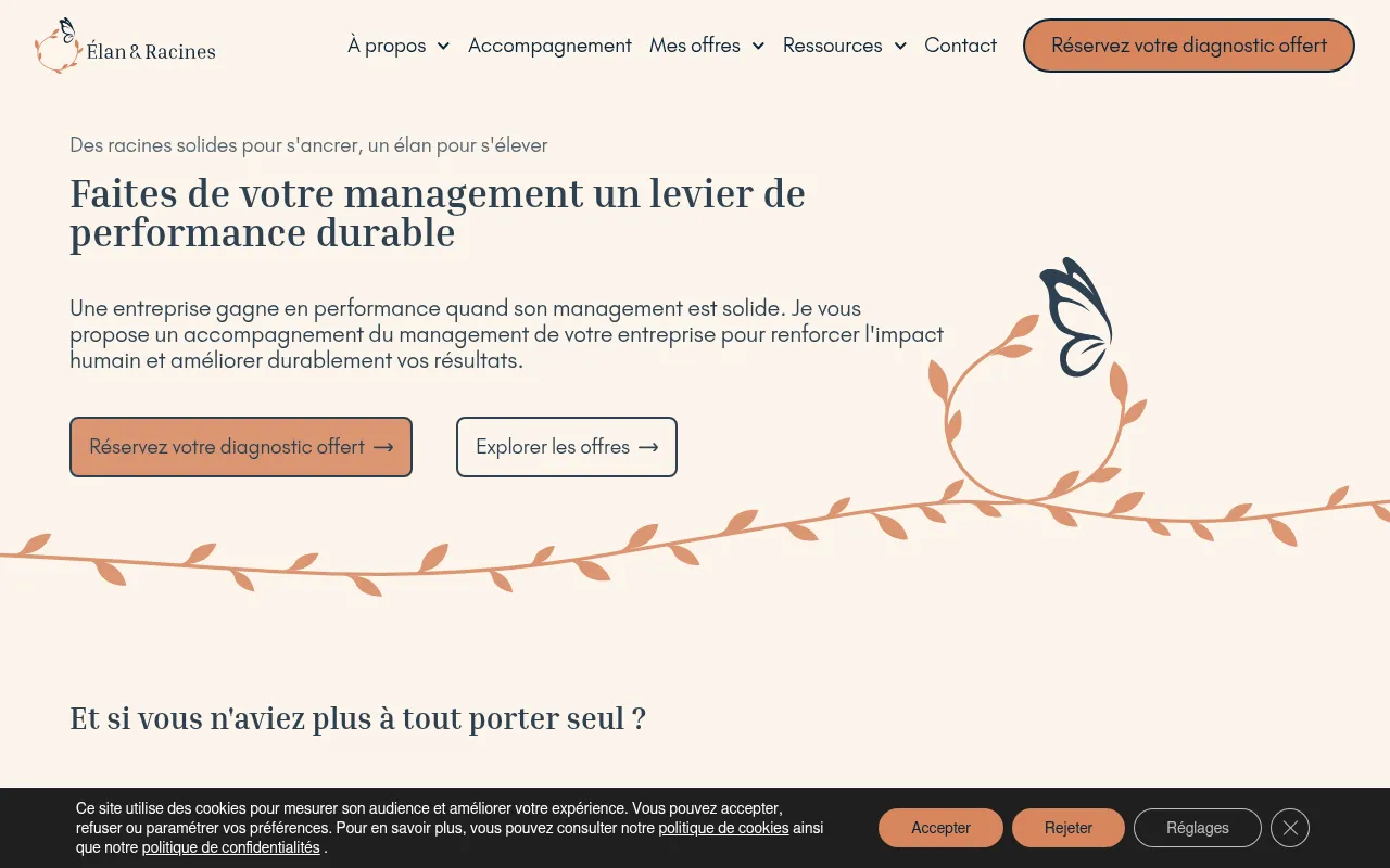 Screenshot of elanetracines.fr