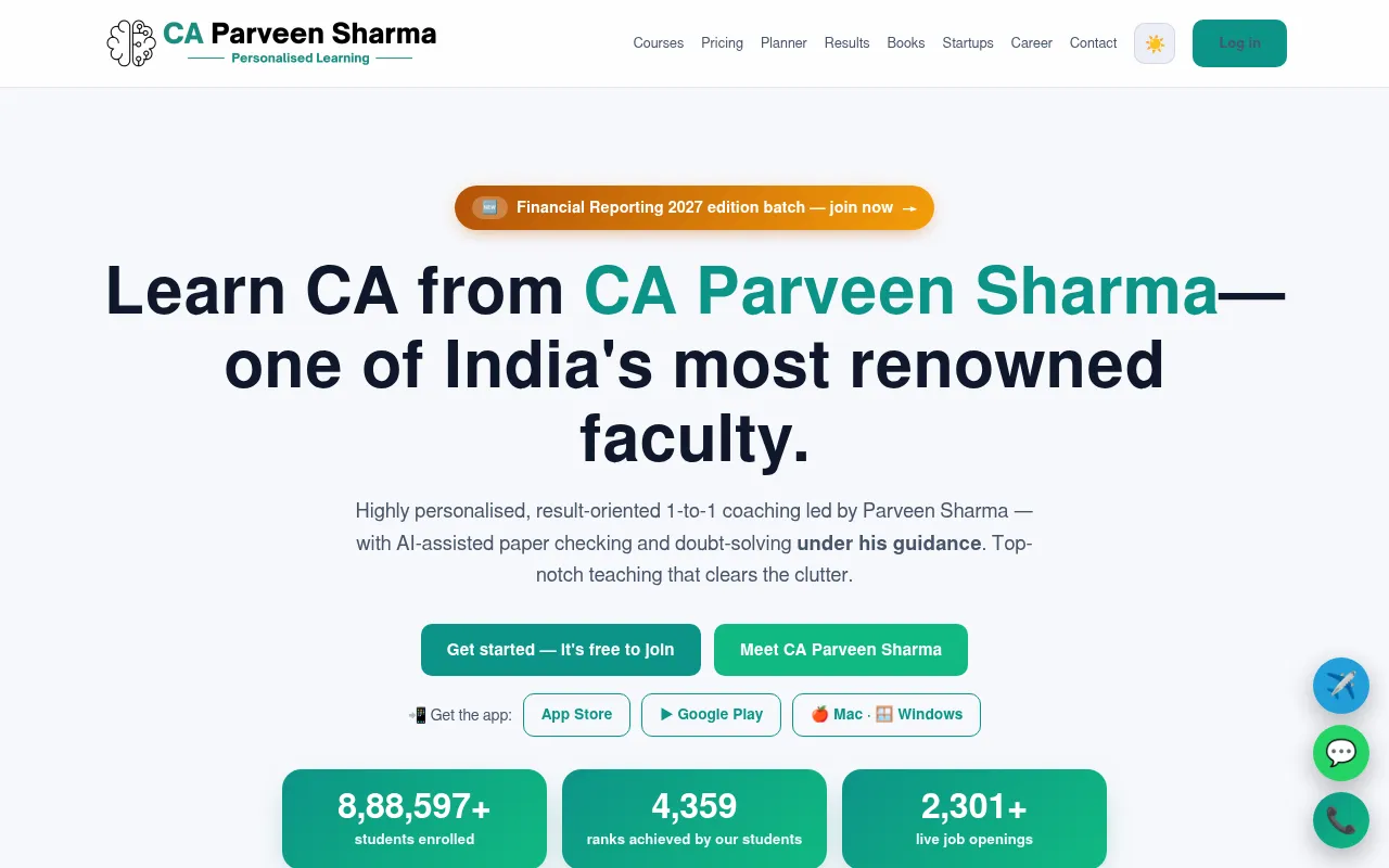 Screenshot of caparveensharma.com