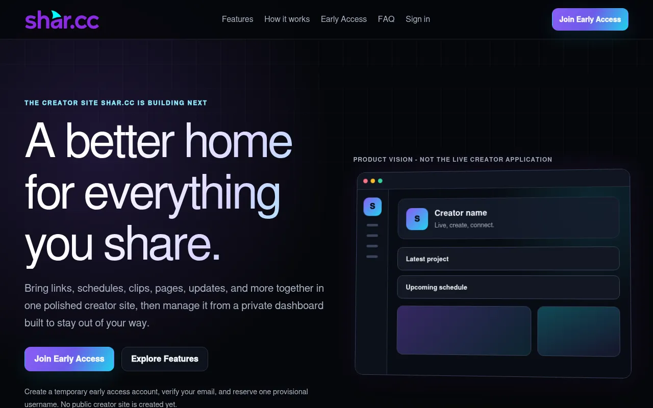 Screenshot of shar.cc