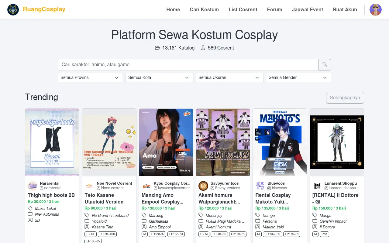 Screenshot of ruangcosplay.com