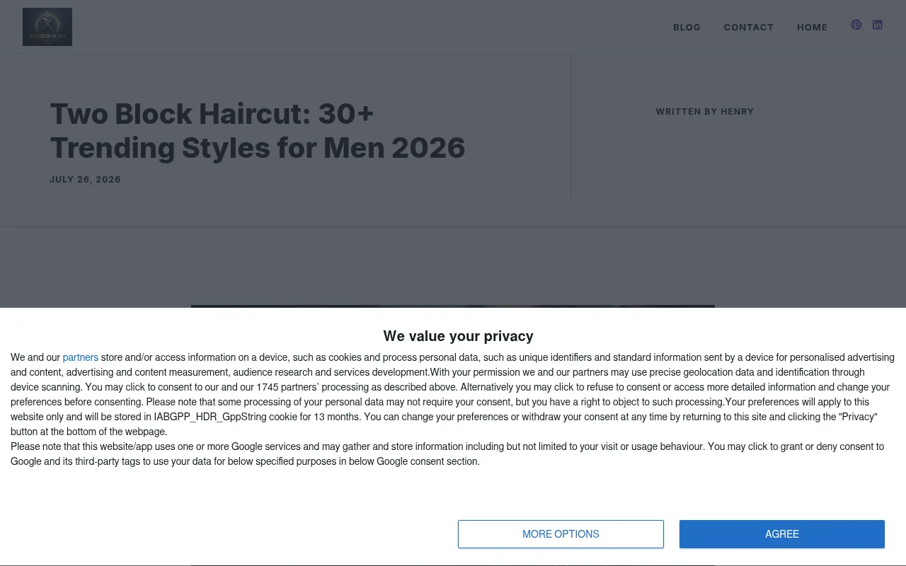 Screenshot of barberaura.com