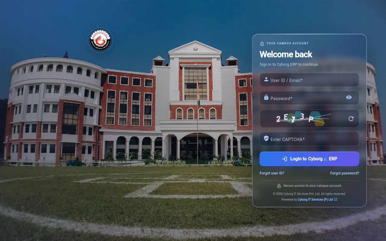 Screenshot of student.gehu.ac.in