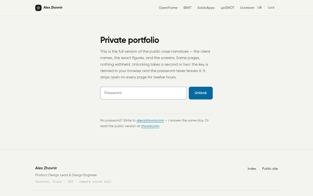 Screenshot of alex.zhovnir.com