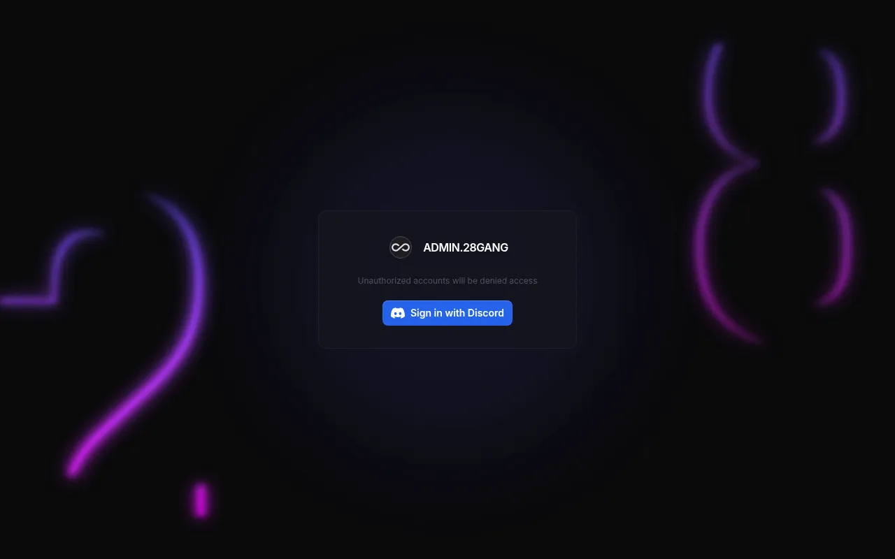 Screenshot of admin-preview.28gang.team