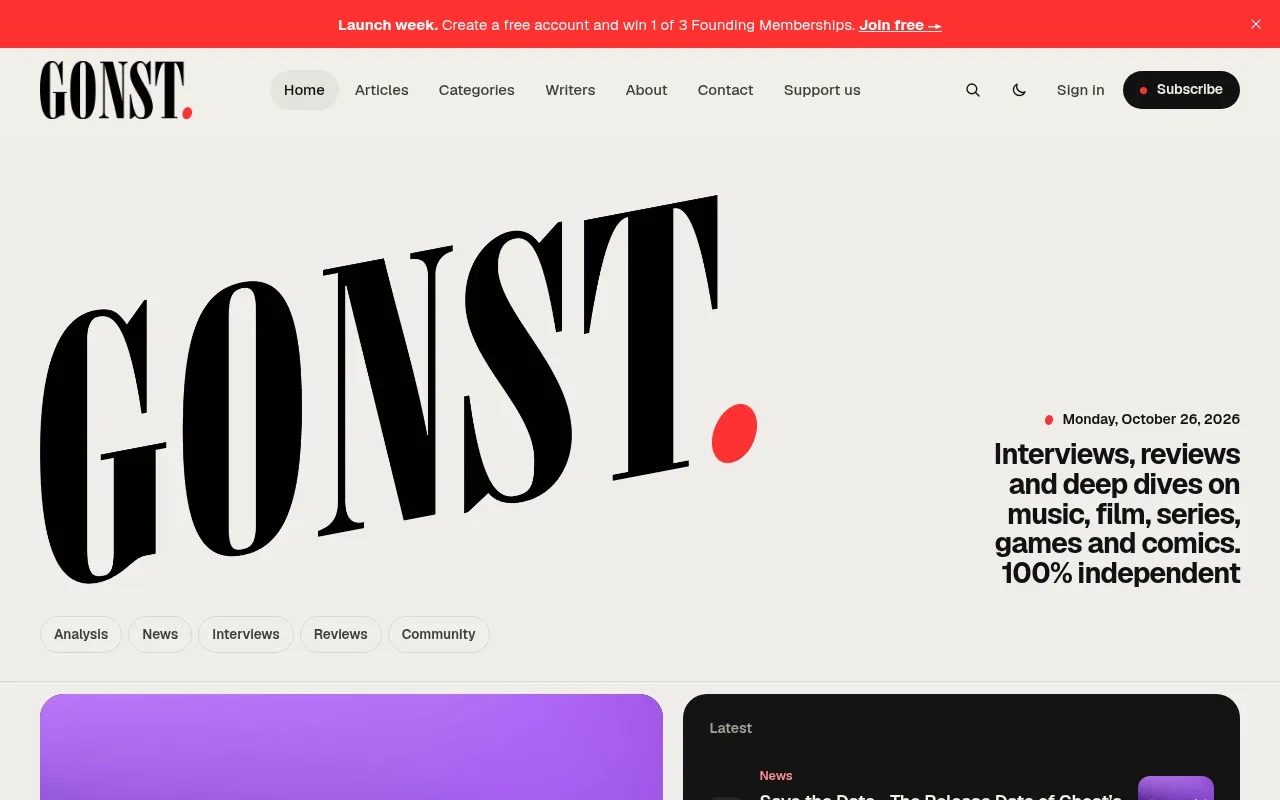 Screenshot of gonstmedia.com