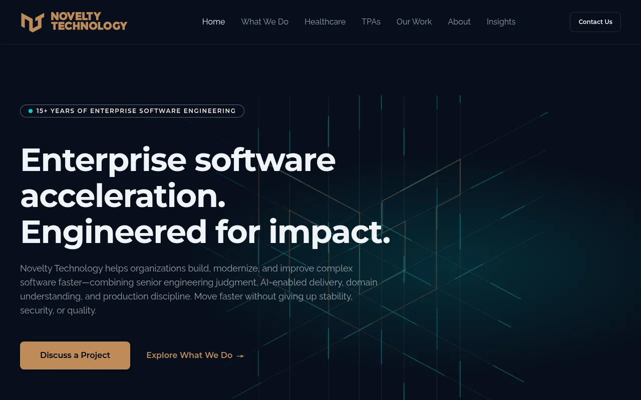 Screenshot of noveltytech.ai