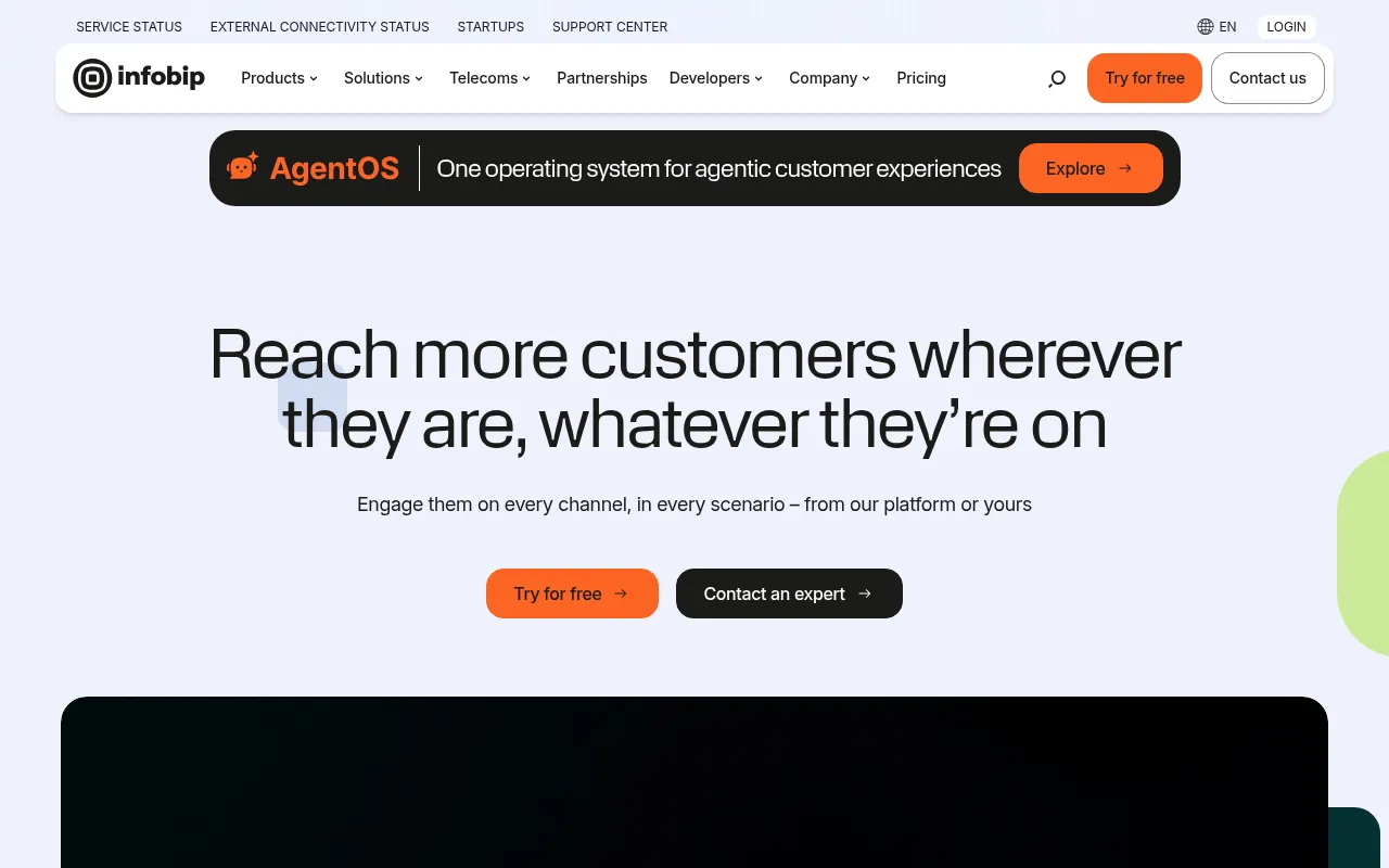 Screenshot of infobip.com