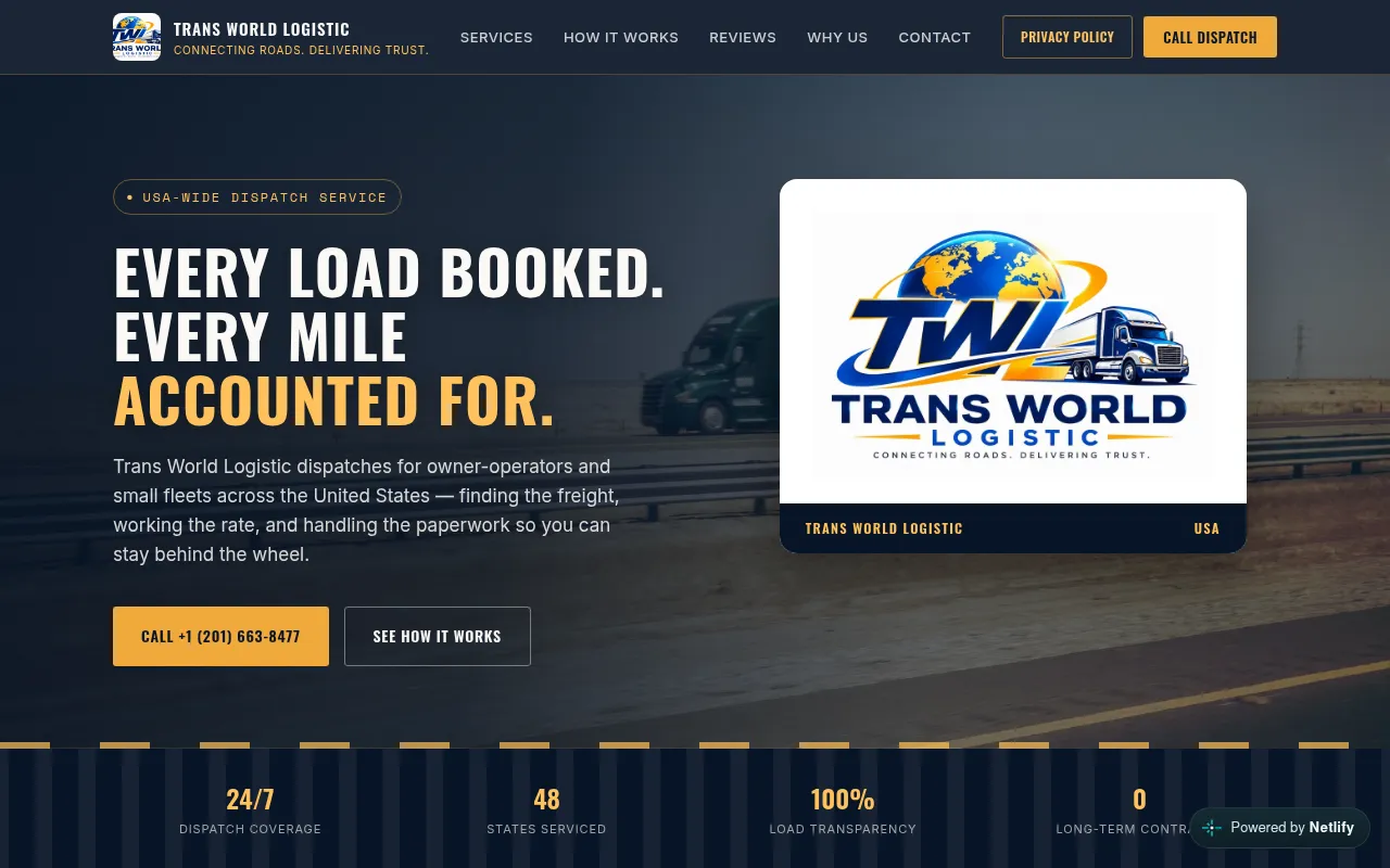 Screenshot of transworldlogistic.com