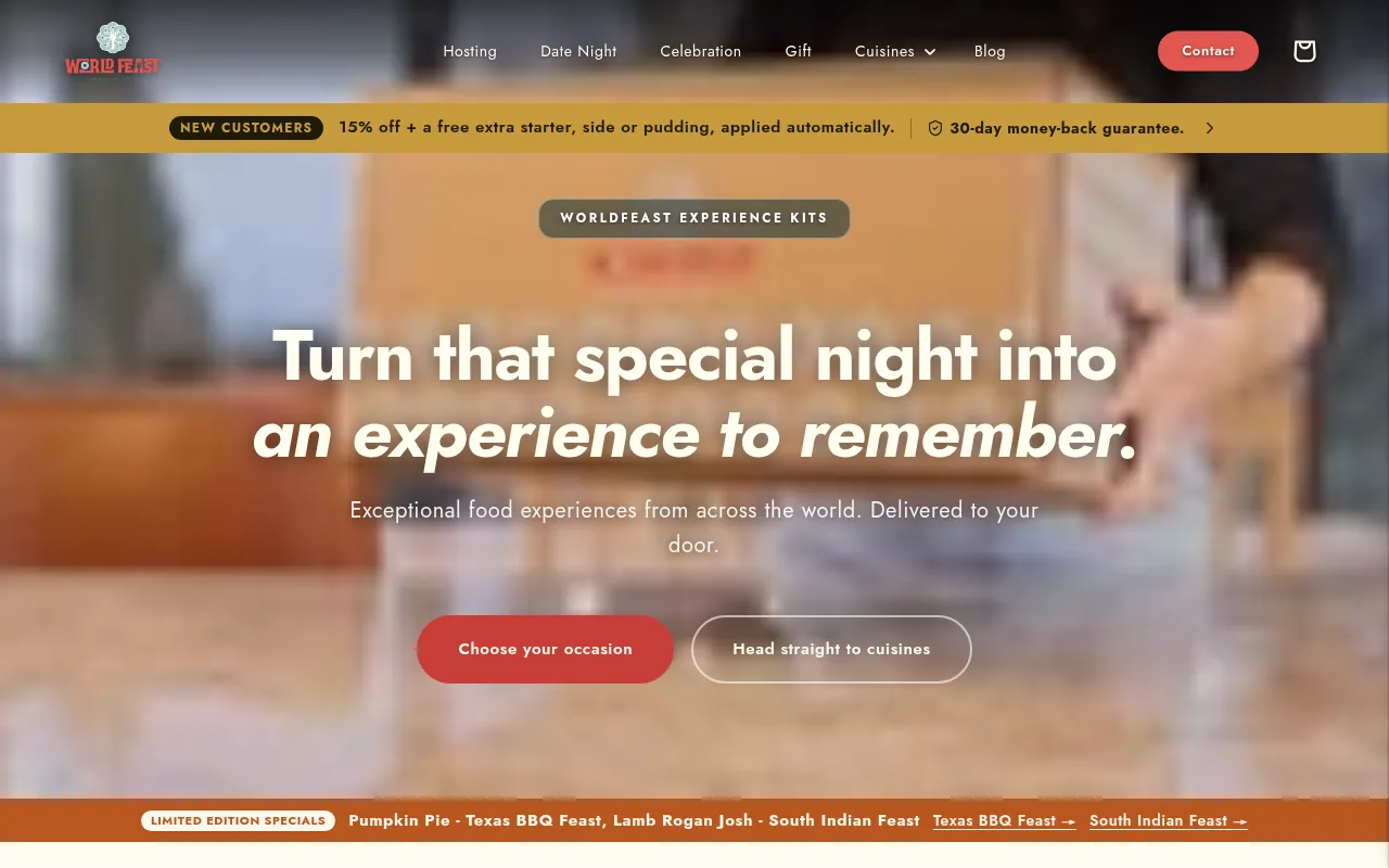 Screenshot of worldfeast.co.uk