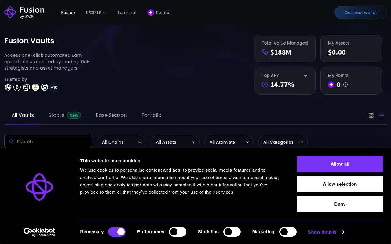 Screenshot of app.ipor.io