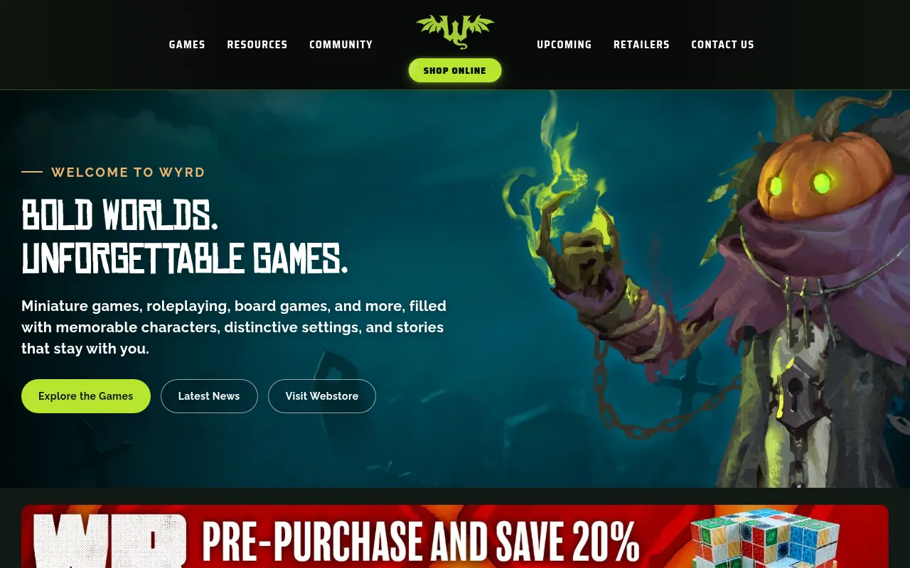 Screenshot of wyrd-games.net