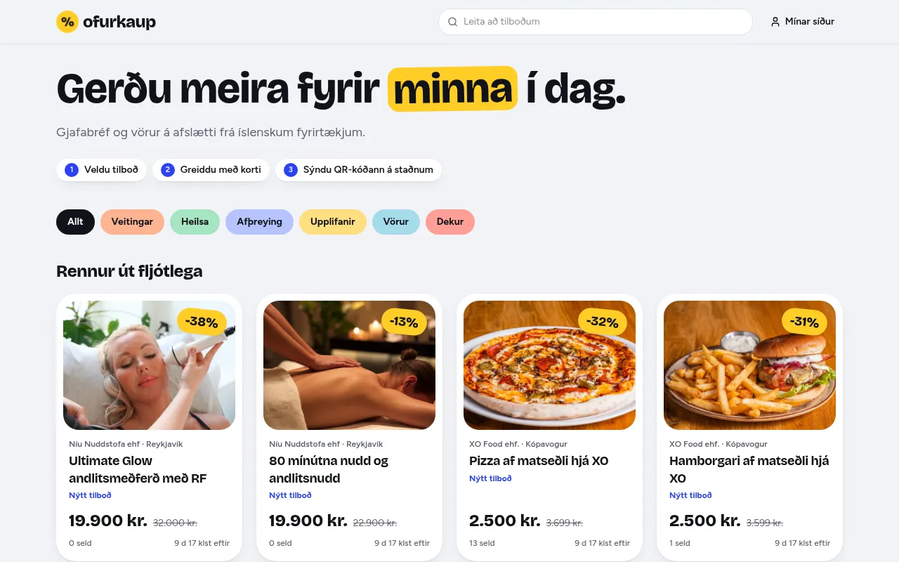 Screenshot of ofurkaup.is
