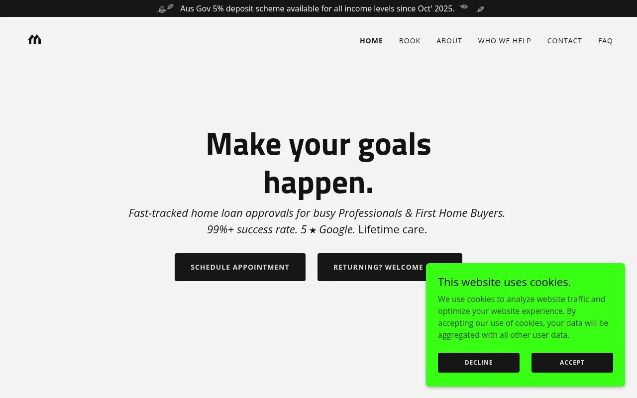 Screenshot of mortelligence.com.au